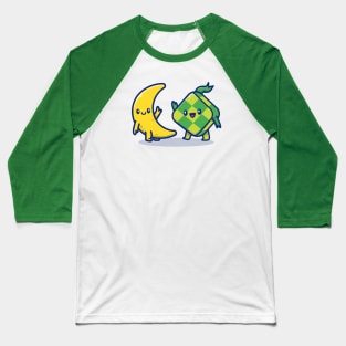 Cute Ketupat With Cute Moon Baseball T-Shirt